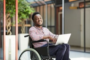 young man in wheelchair